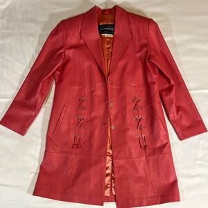 Vintage 80’s Pink Leather Jacket size XL